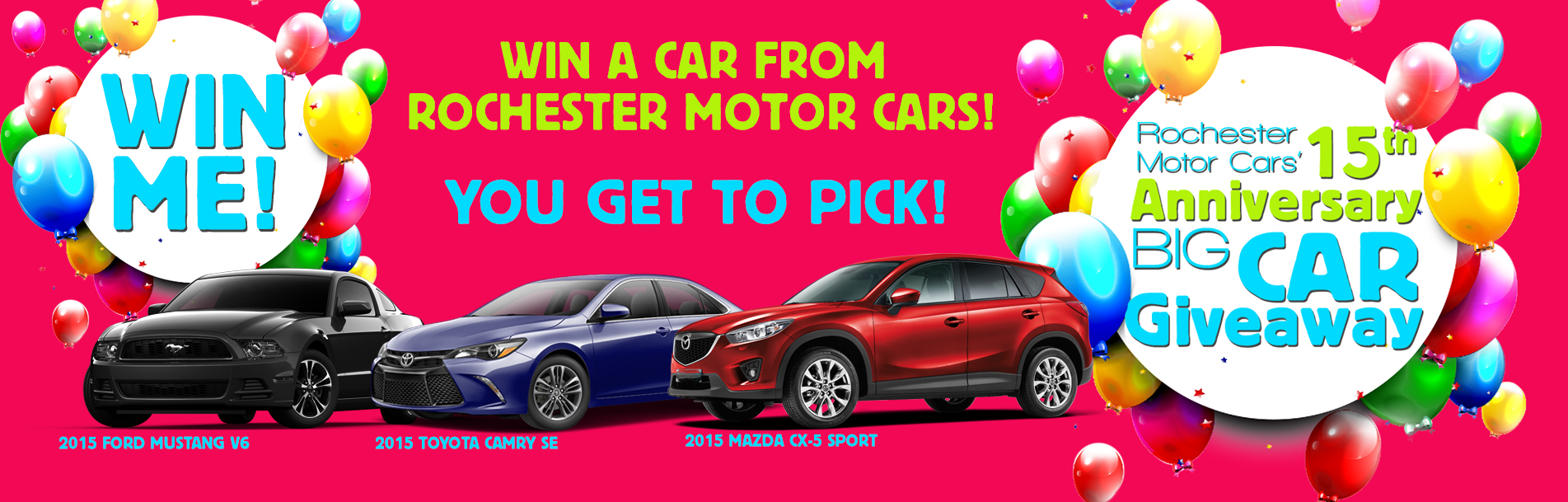 Rochester Motor Cars 15th Anniversary Big Car Giveaway
