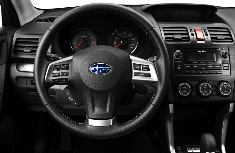 leather interior and dash of subaru forester