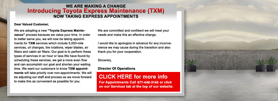 Toyota of Naperville Express Maintenance