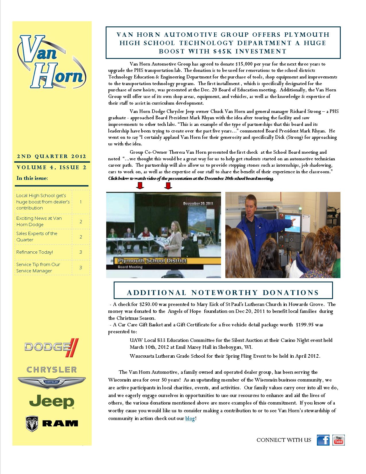 Q2 Van Horn Dodge Newsletter