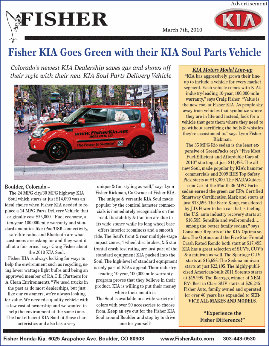 Fisher Kia Goes Green